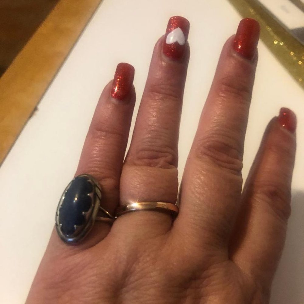 VINTAGE SEMI-PRECIOUS SILVER RING - EUC - Picture 3 of 5